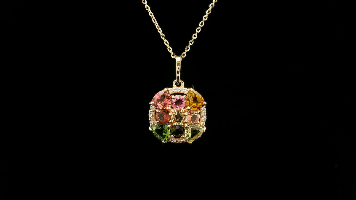 1.50 Ct Trillion Tourmaline 14K Gold Pendant