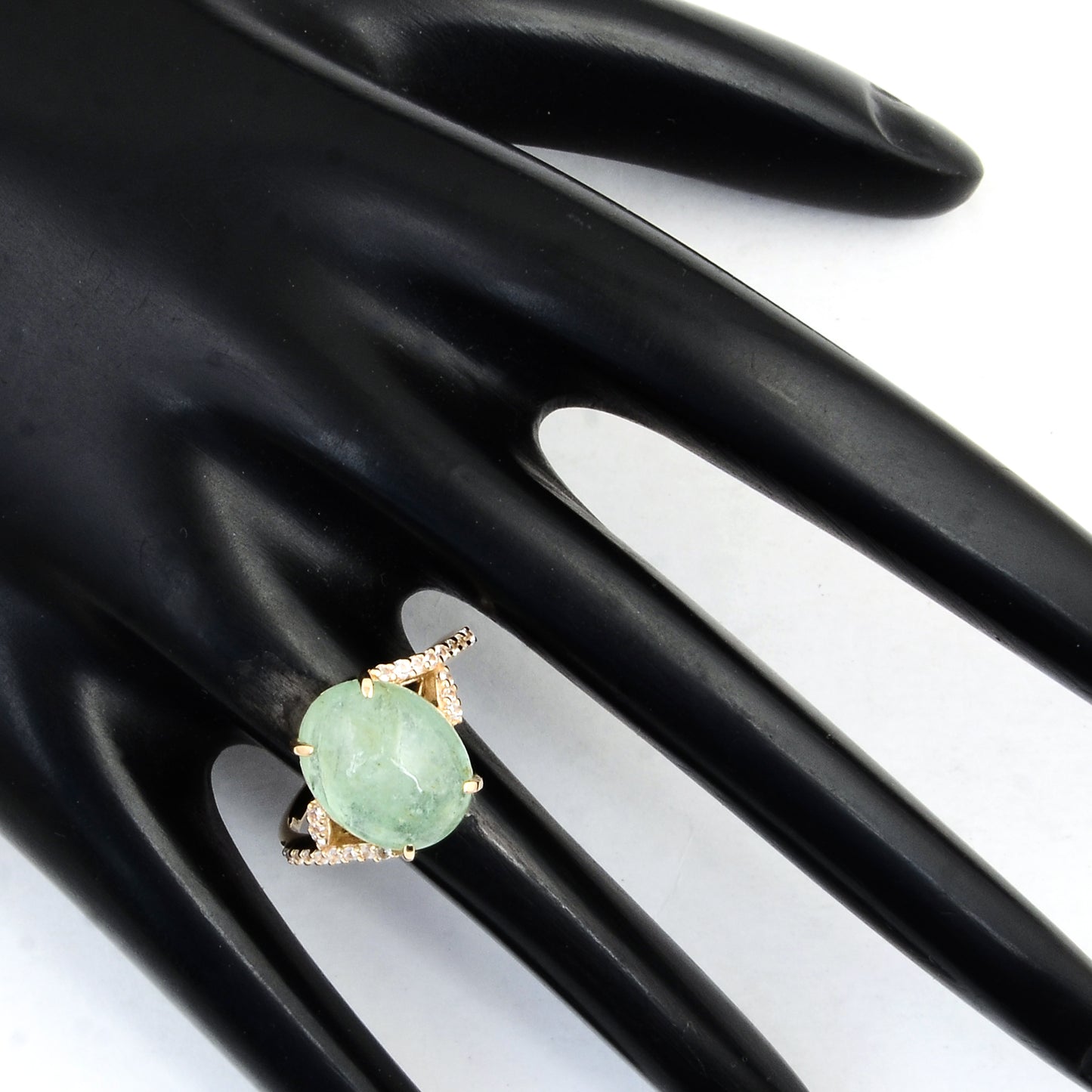 6.35 Ct Oval Emerald 14K Gold Ring