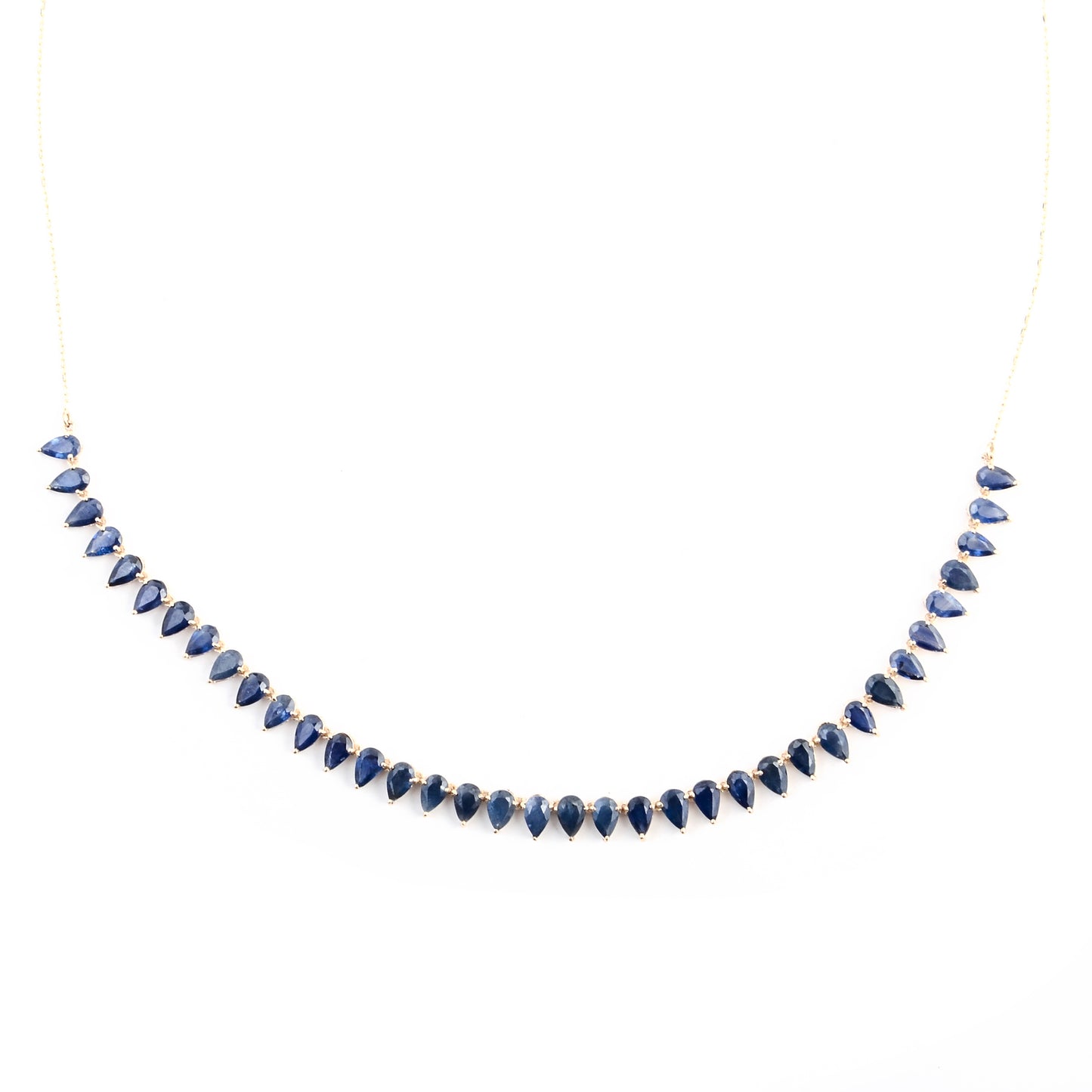 8.72 Ct Pear Sapphire 14K Gold Necklace
