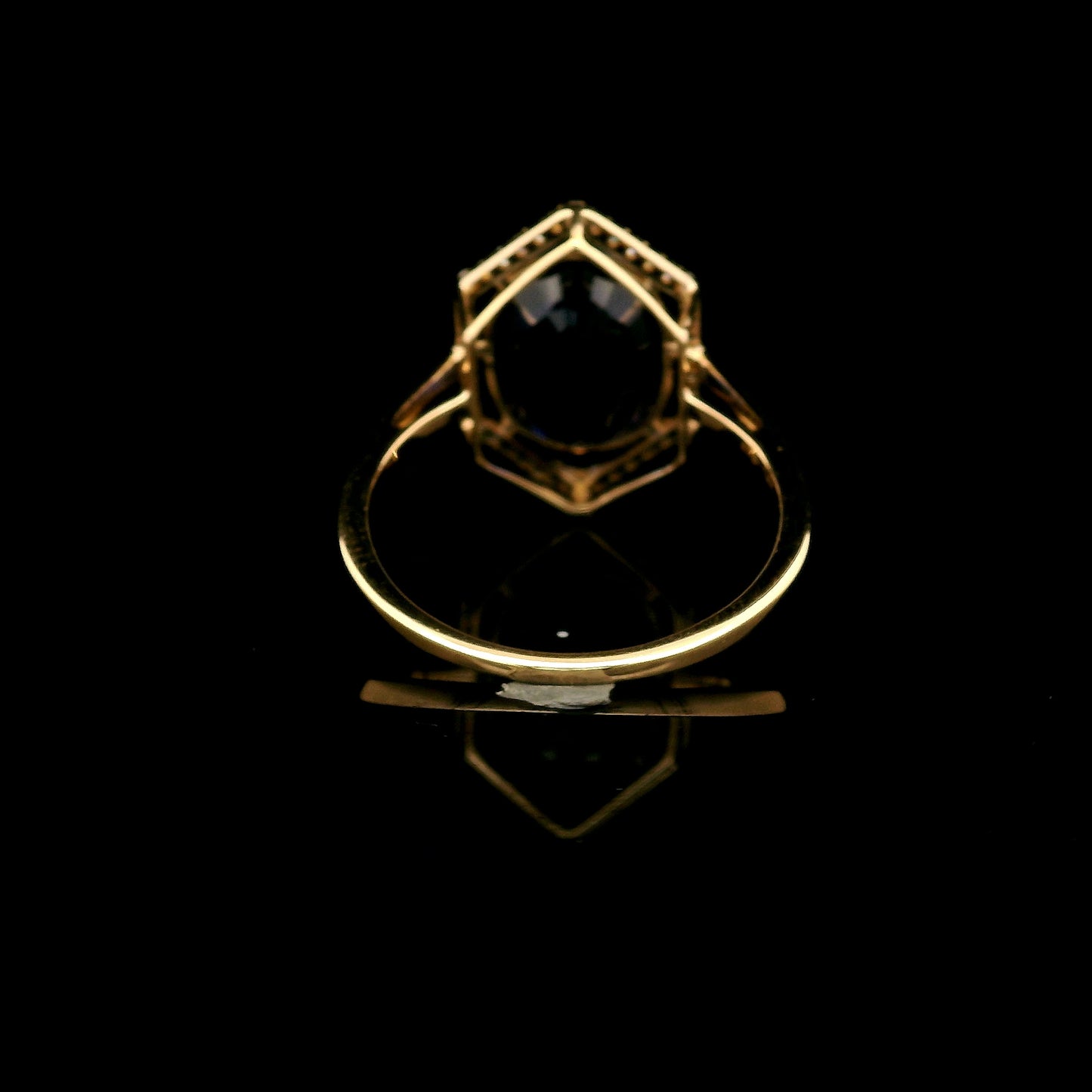 4.92 Ct Oval Mixed Cut Lab Grown Sapphire 14K Gold Ring