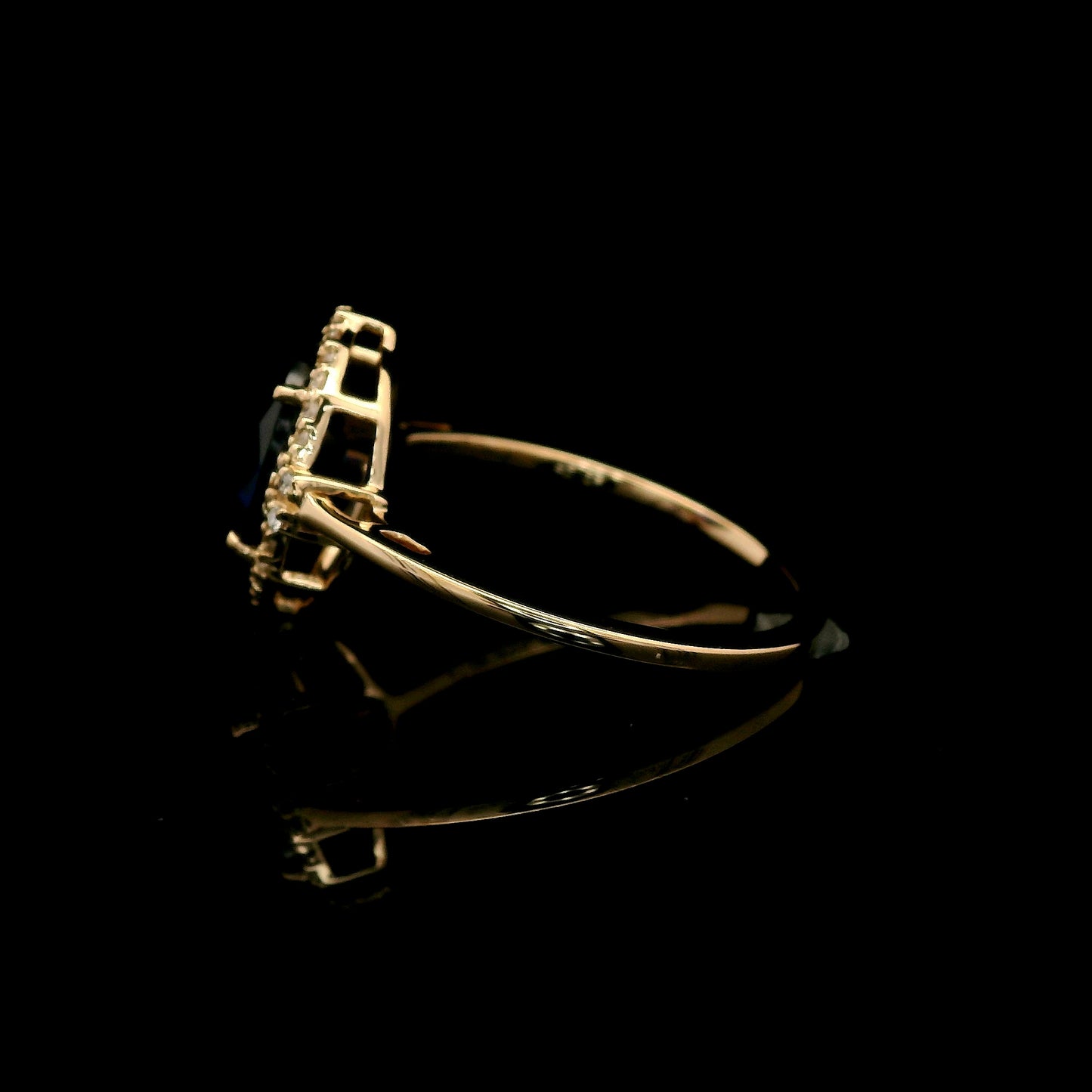 2.30 Ct Oval Mixed Cut Lab Grown Sapphire 14K Gold Ring