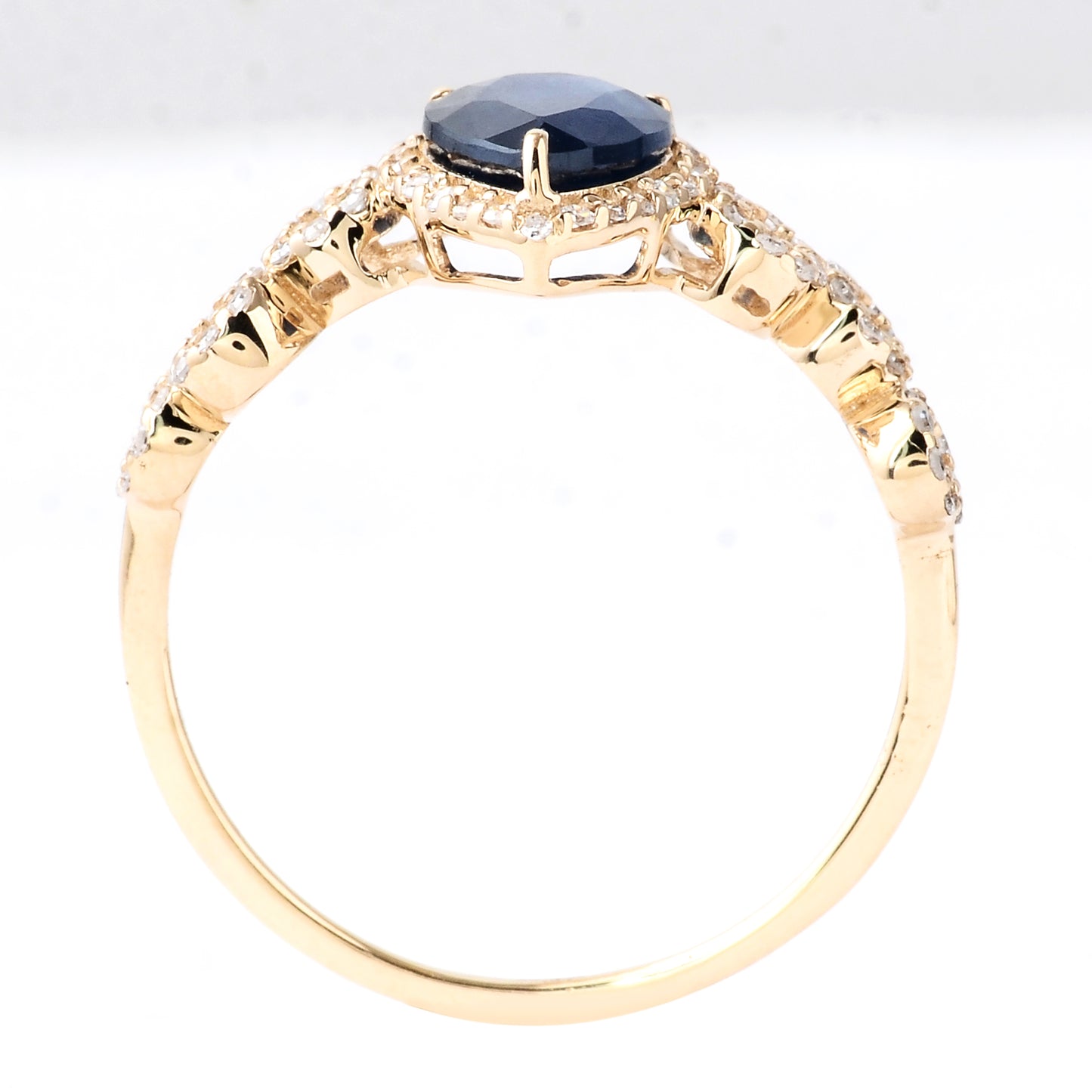 1.58 Ct Pear Mixed Cut Natural Corundum Sapphire 14K Gold Ring