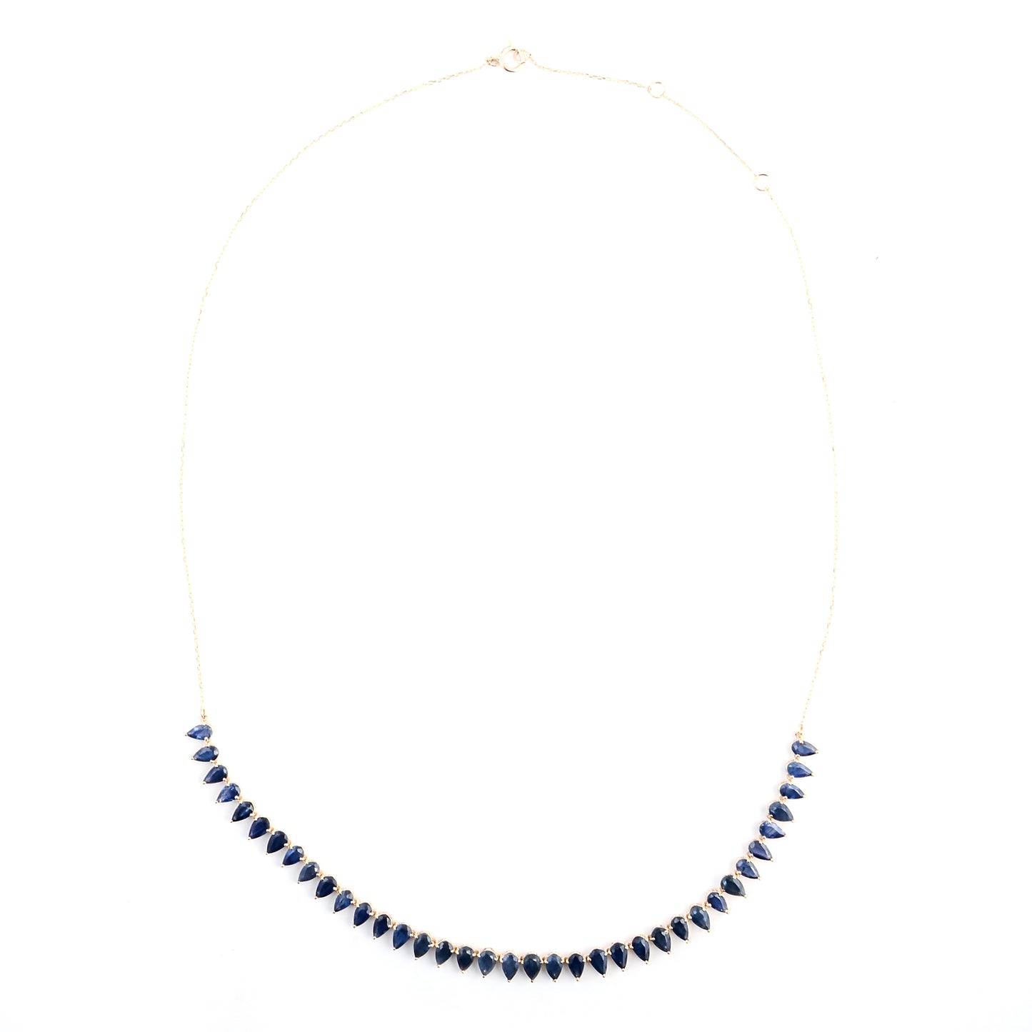 8.72 Ct Pear Sapphire 14K Gold Necklace
