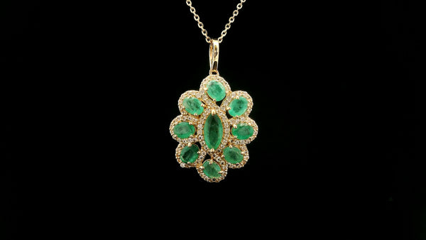 1.95 Ct Marquise Emerald 14K Gold Pendant
