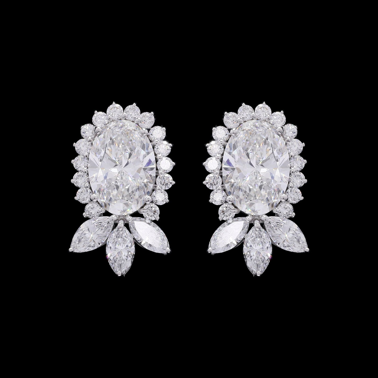 4.00 Carats Lab Grown Diamond 14K Gold Earrings