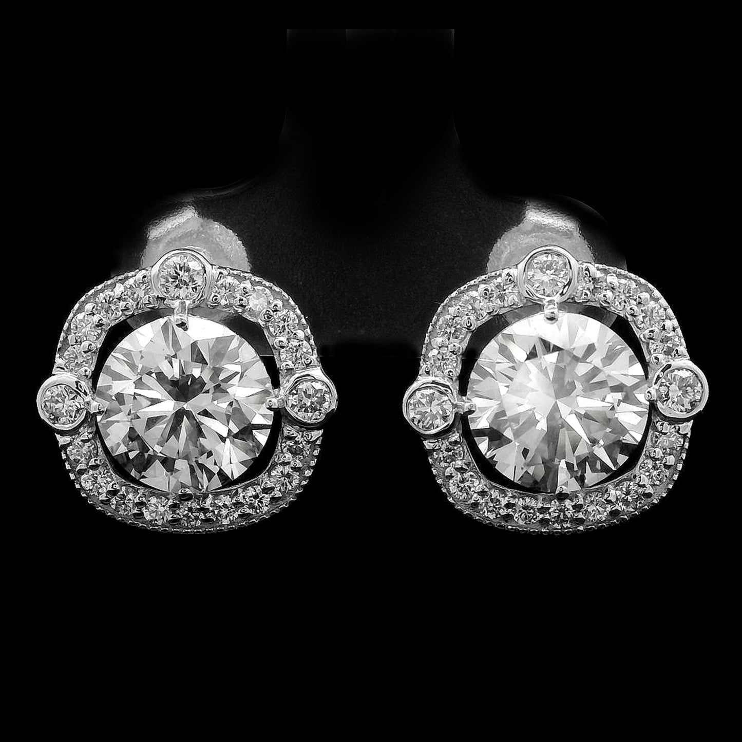 4.74 Carats Lab Grown Diamond 14K Gold Earrings