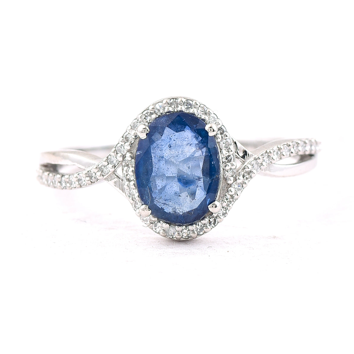 1.28 Ct Oval Mixed Cut Natural Sapphire 950 Platinum Ring