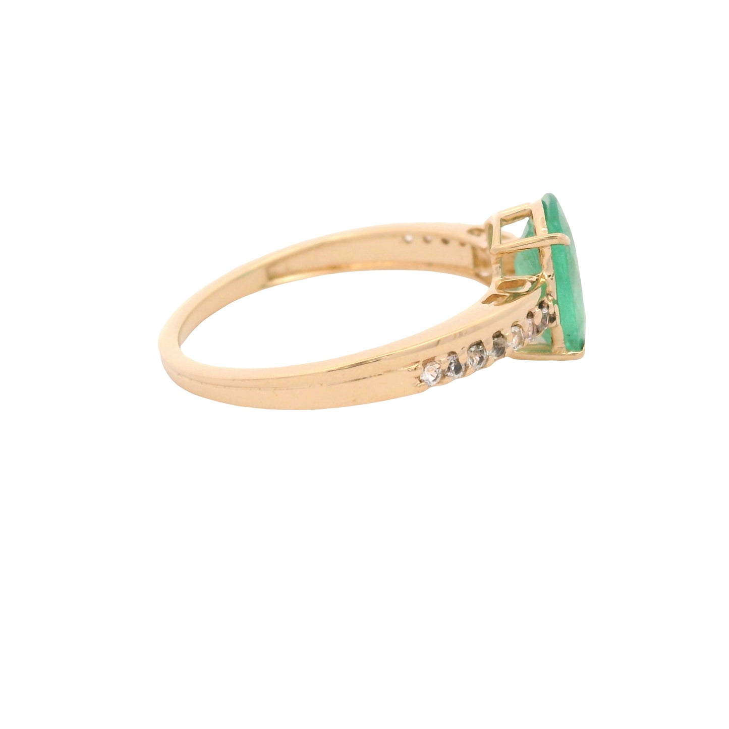 1.52 Ct Cushion Emerald 14K Gold Ring