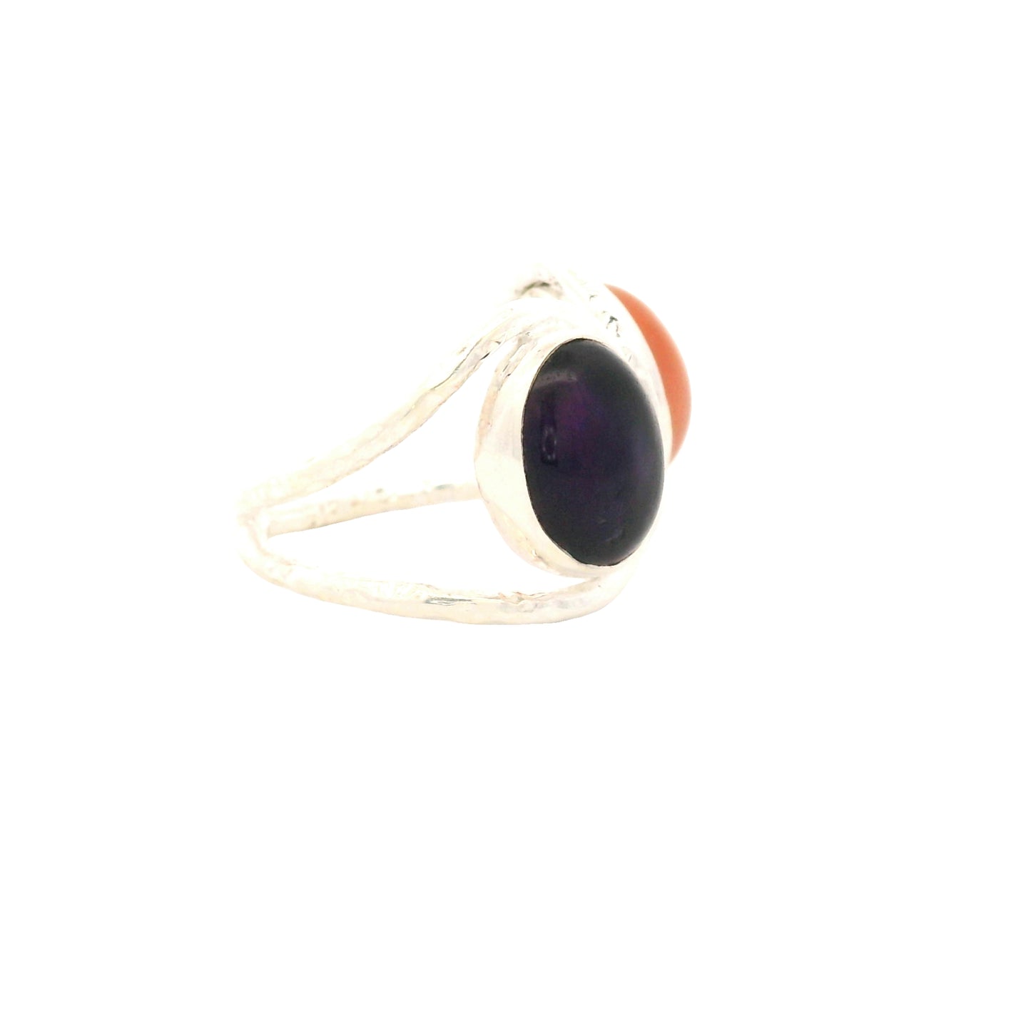 12.73 Ct Amethyst, Moonstone 925 Sterling Silver Ring