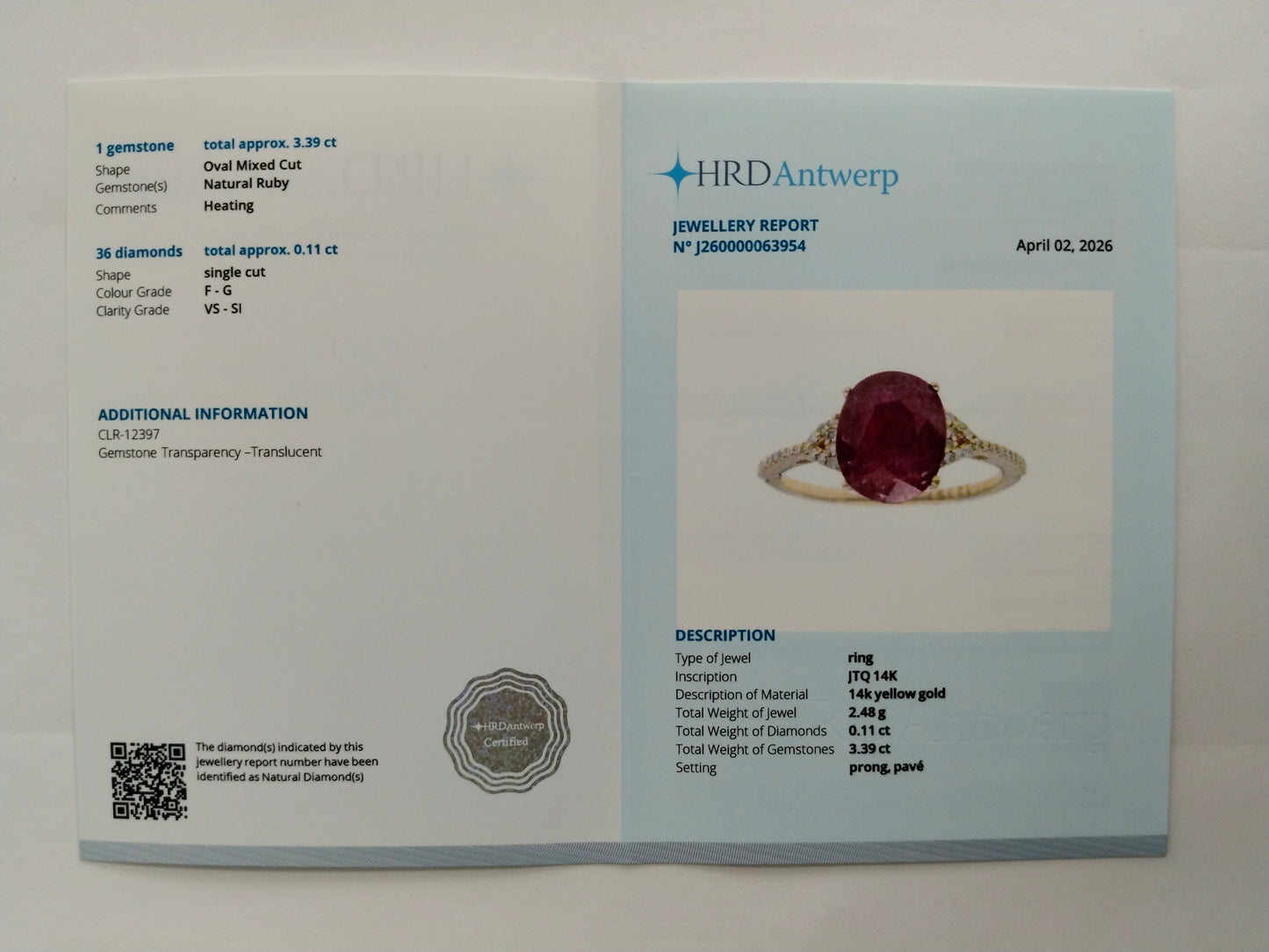 3.50 Ct Oval Mixed Cut Natural Ruby 14K Gold Ring