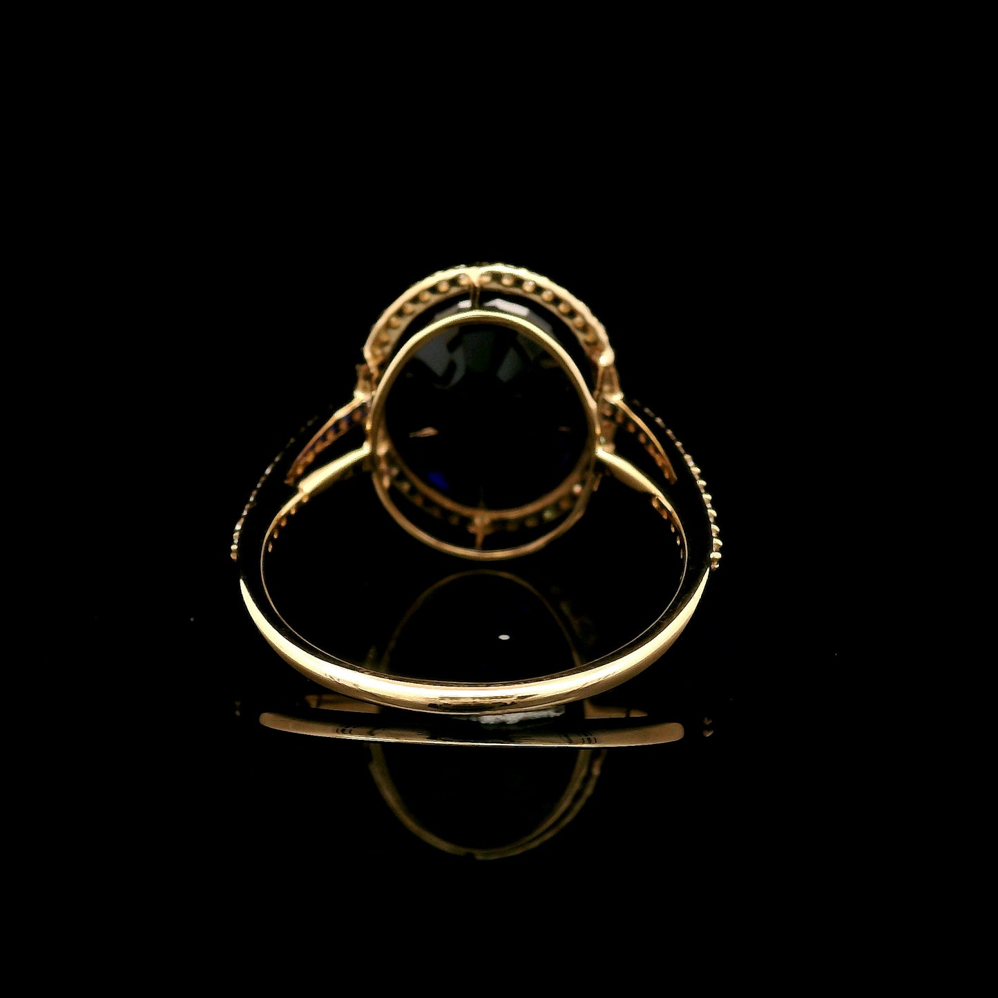 7.54 Ct Oval Mixed Cut Lab Grown Sapphire 14K Gold Ring