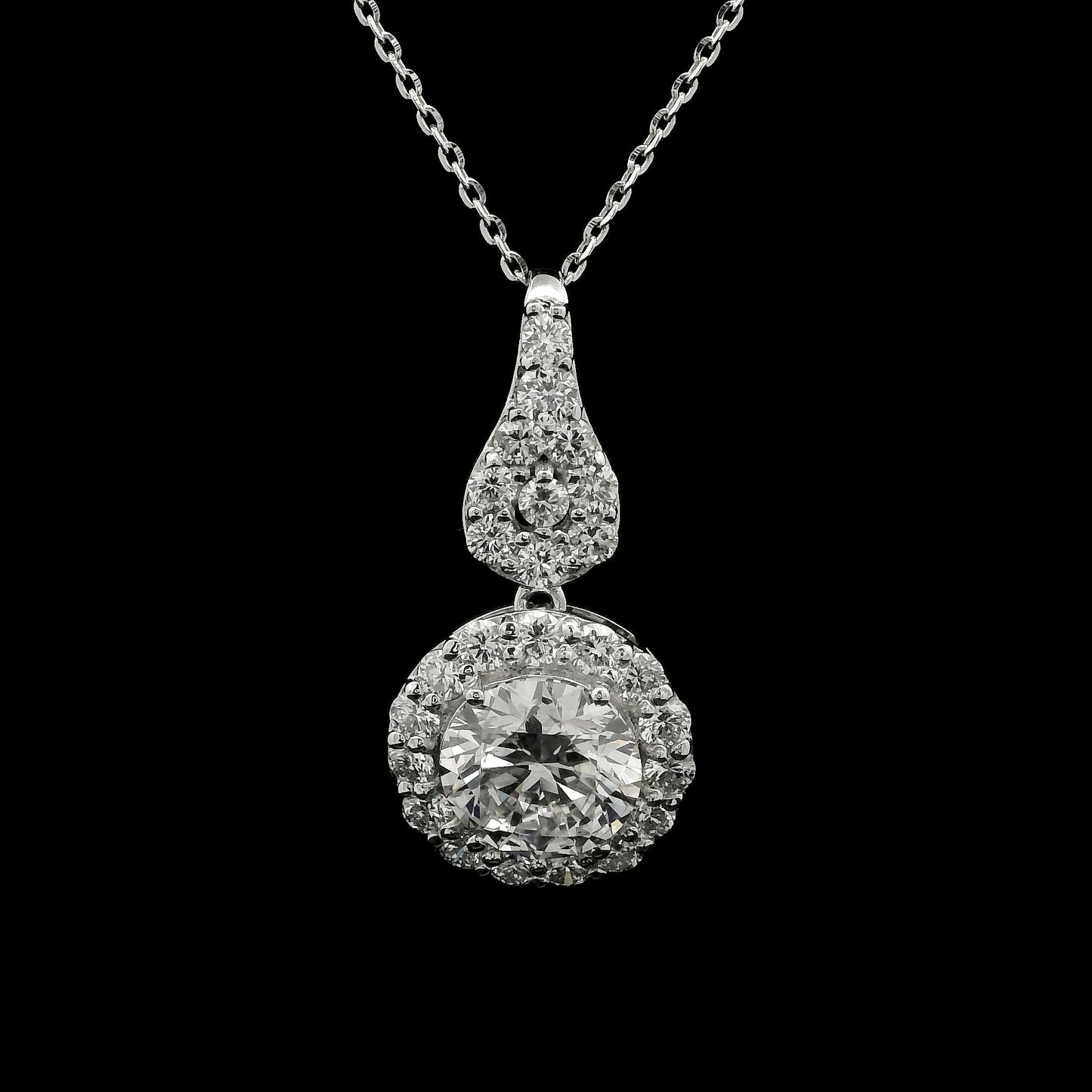 2.20 Carats Lab Grown Diamond 14K Gold Pendant
