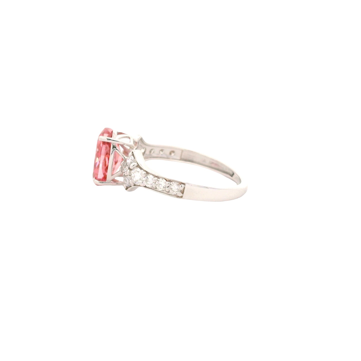 2.53 Carats Pink Lab Grown Diamond 14K Gold Ring