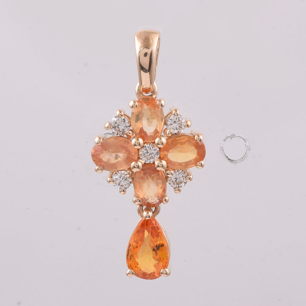 1.56 Ct Pear, Oval Natural Multi Coloured Sapphire 14K Gold Pendant