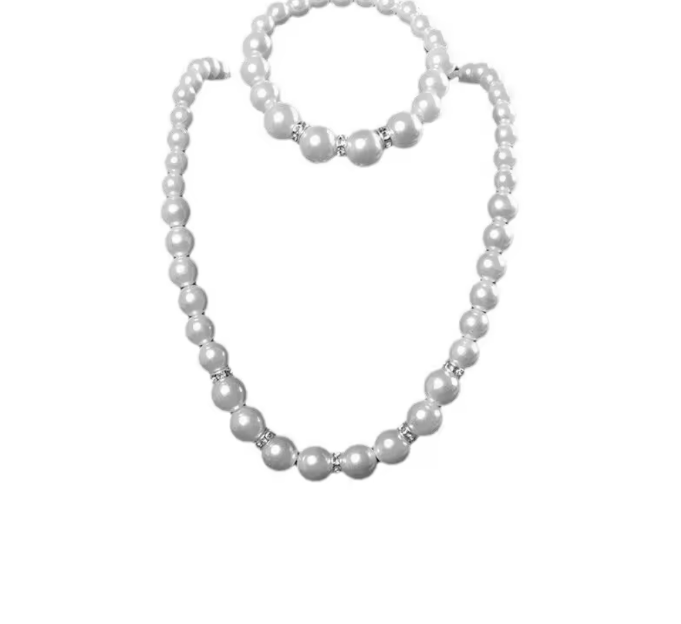 Imitation Pearl Gold Plated Brass Necklace