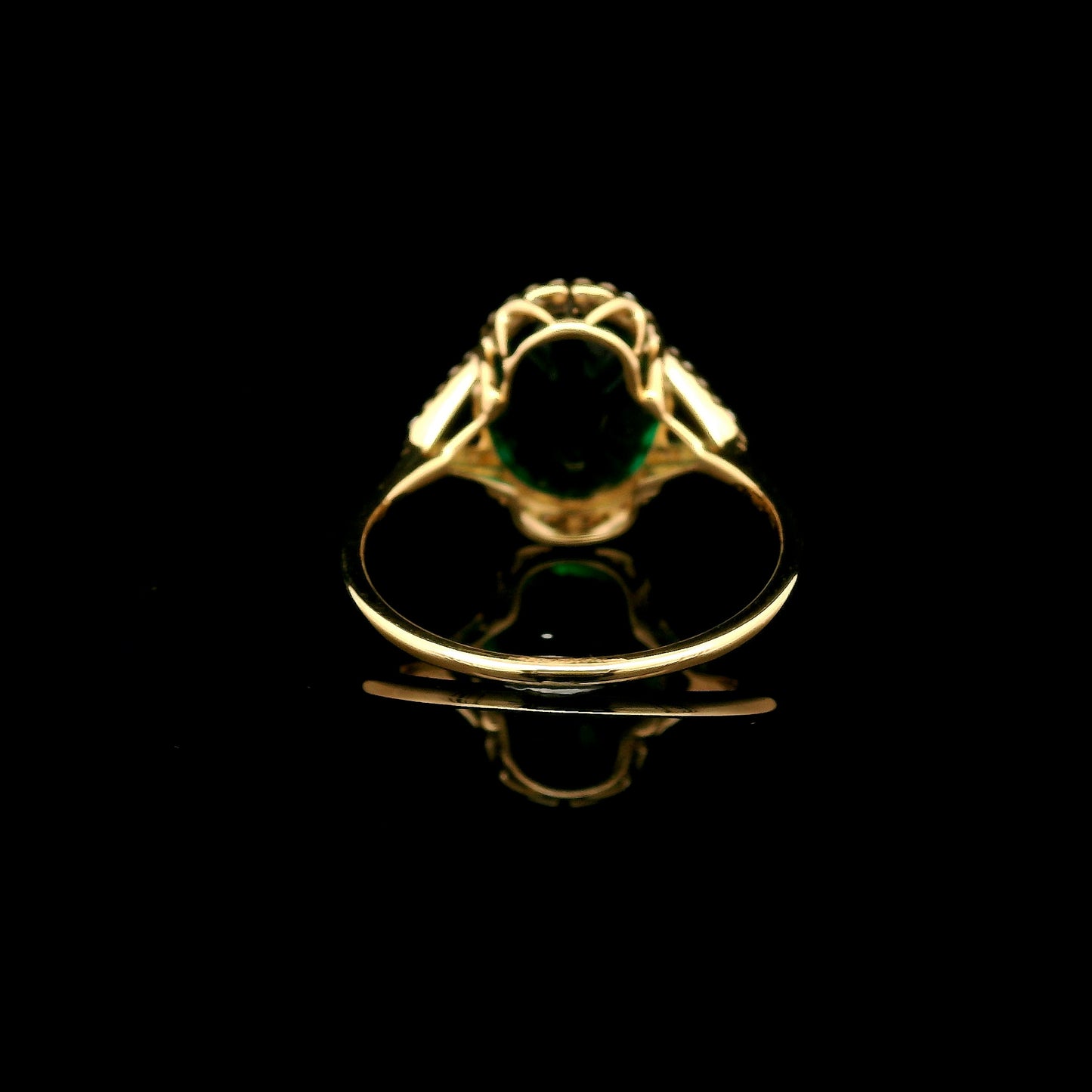 3.31 Ct Oval Mixed Cut Lab Grown Emerald 14K Gold Ring