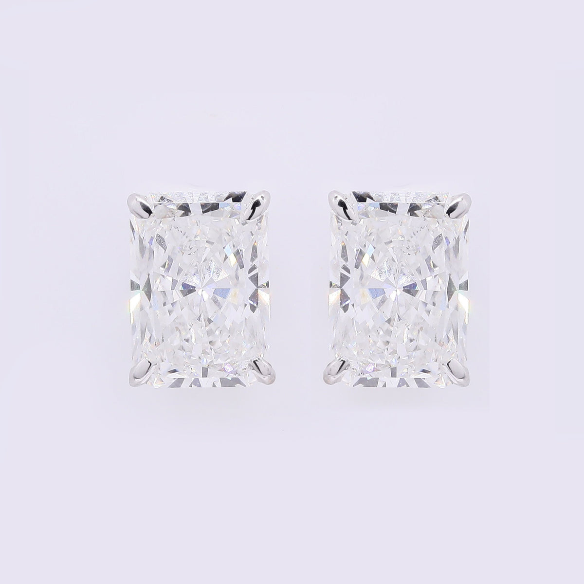 3.80 Carats Lab Grown Diamond 14K Gold Earrings