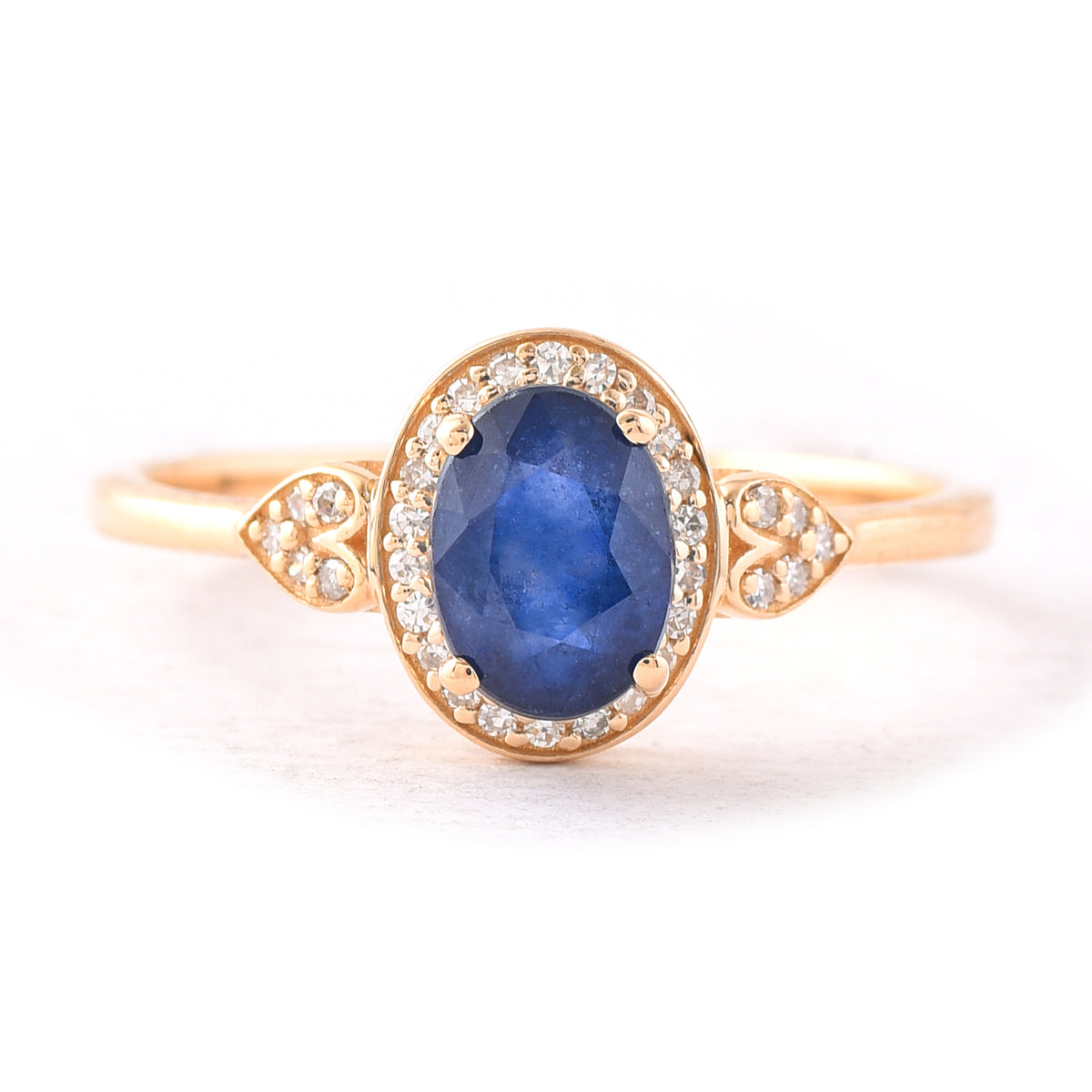 1.46 Ct Oval Mixed Cut Natural Sapphire 14K Gold Ring