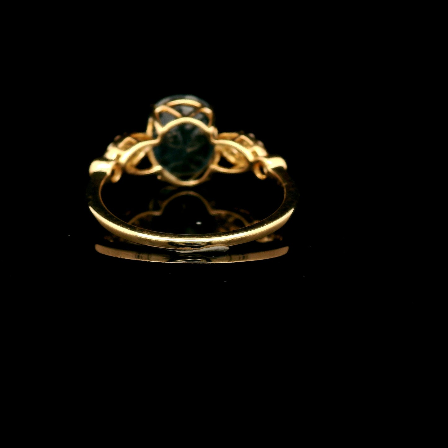 3.30 Ct Oval Mixed Cut Natural Corundum Sapphire 14K Gold Ring