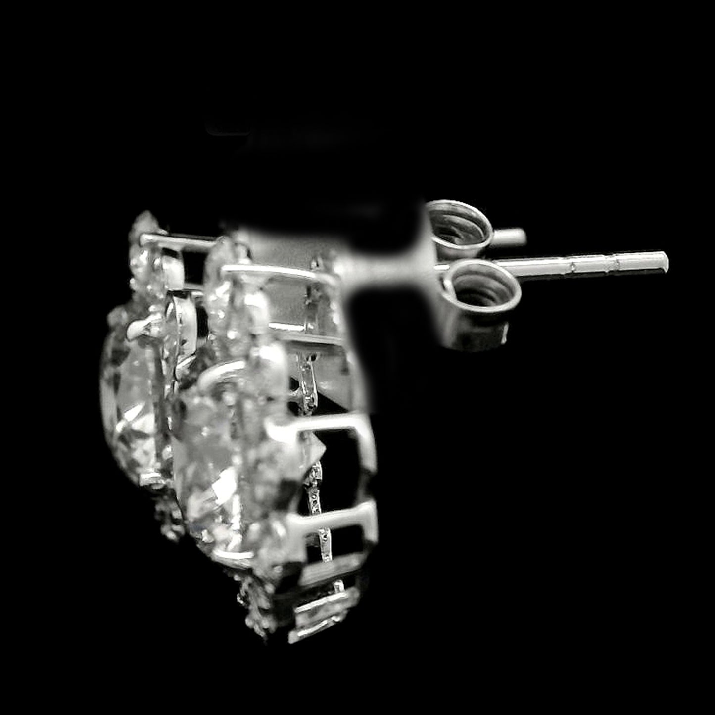 3.45 Carats Lab Grown Diamond 14K Gold Earrings