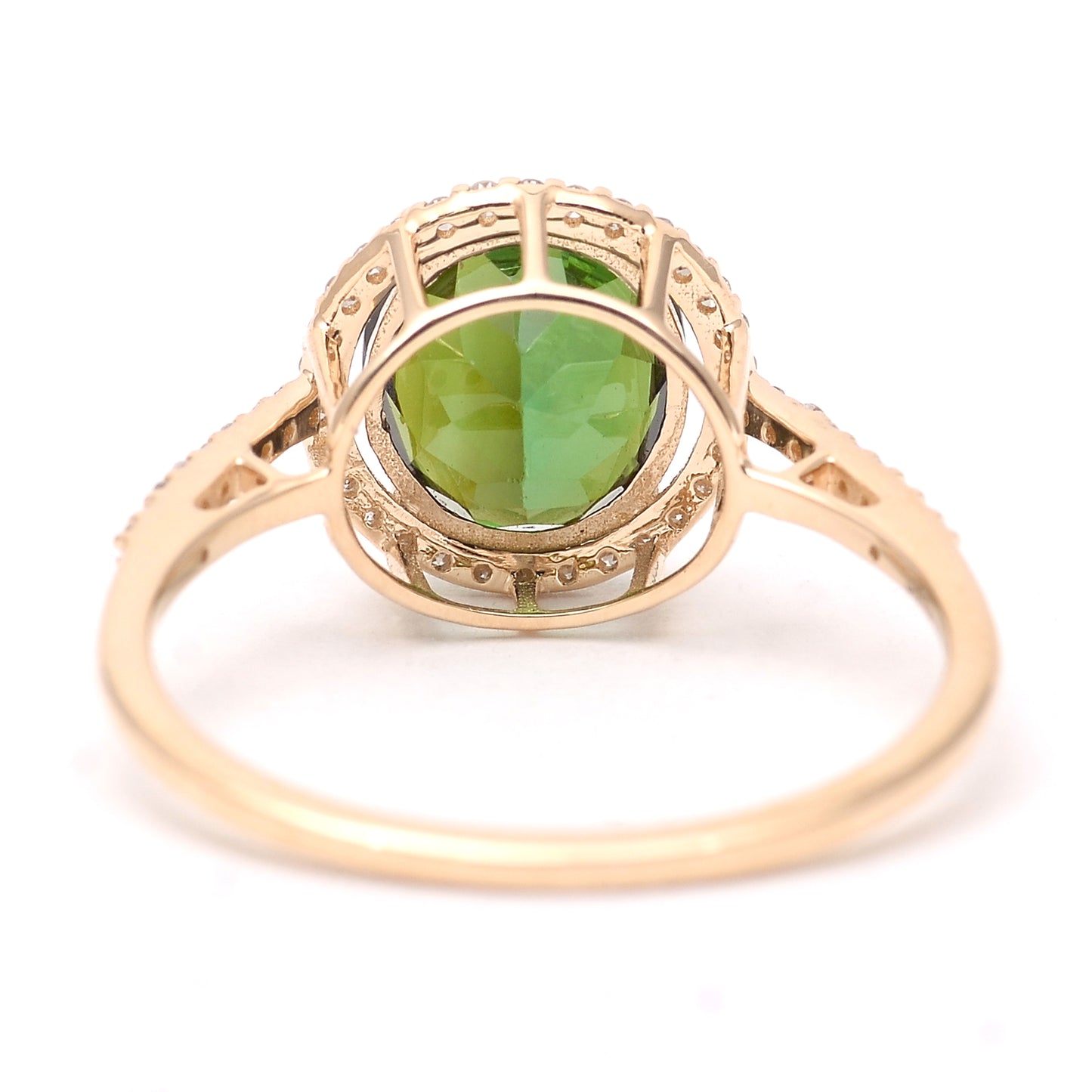 2.38 Ct Oval Mixed Cut Natural Tourmaline 14K Gold Ring