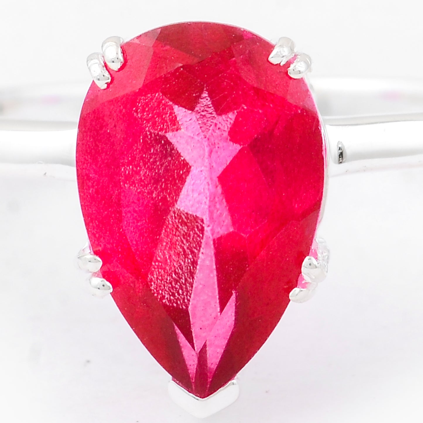 3.87 Ct Pear Pink Topaz, 925 Sterling Silver Ring