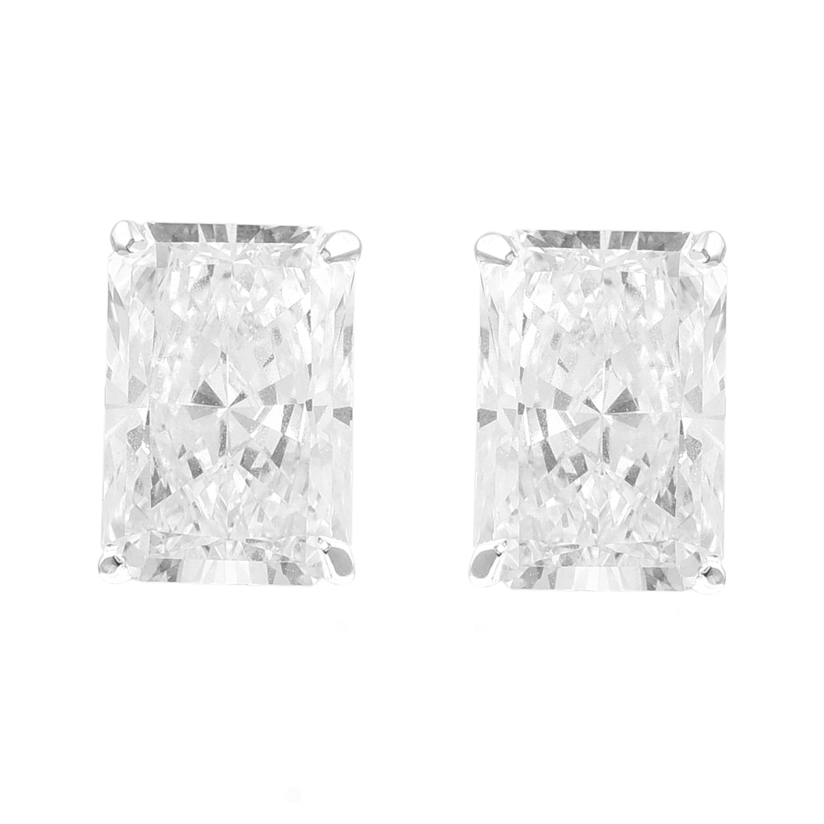 3.78 Carats Lab Grown Diamond 14K Gold Earrings