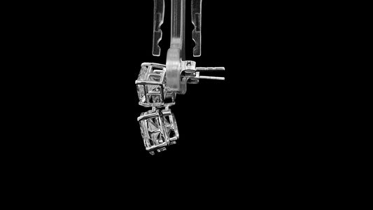 4.21 Carats Lab Grown Diamond 14K Gold Earrings