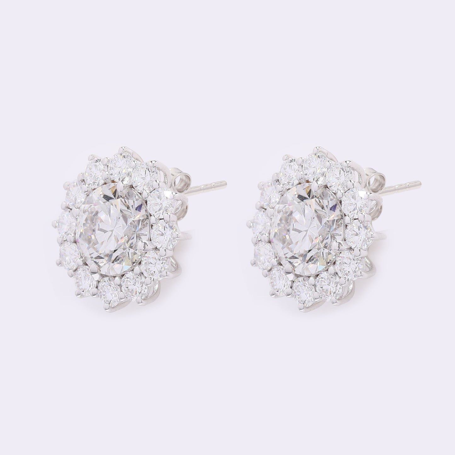 4.84 Carats Lab Grown Diamond 14K Gold Earrings
