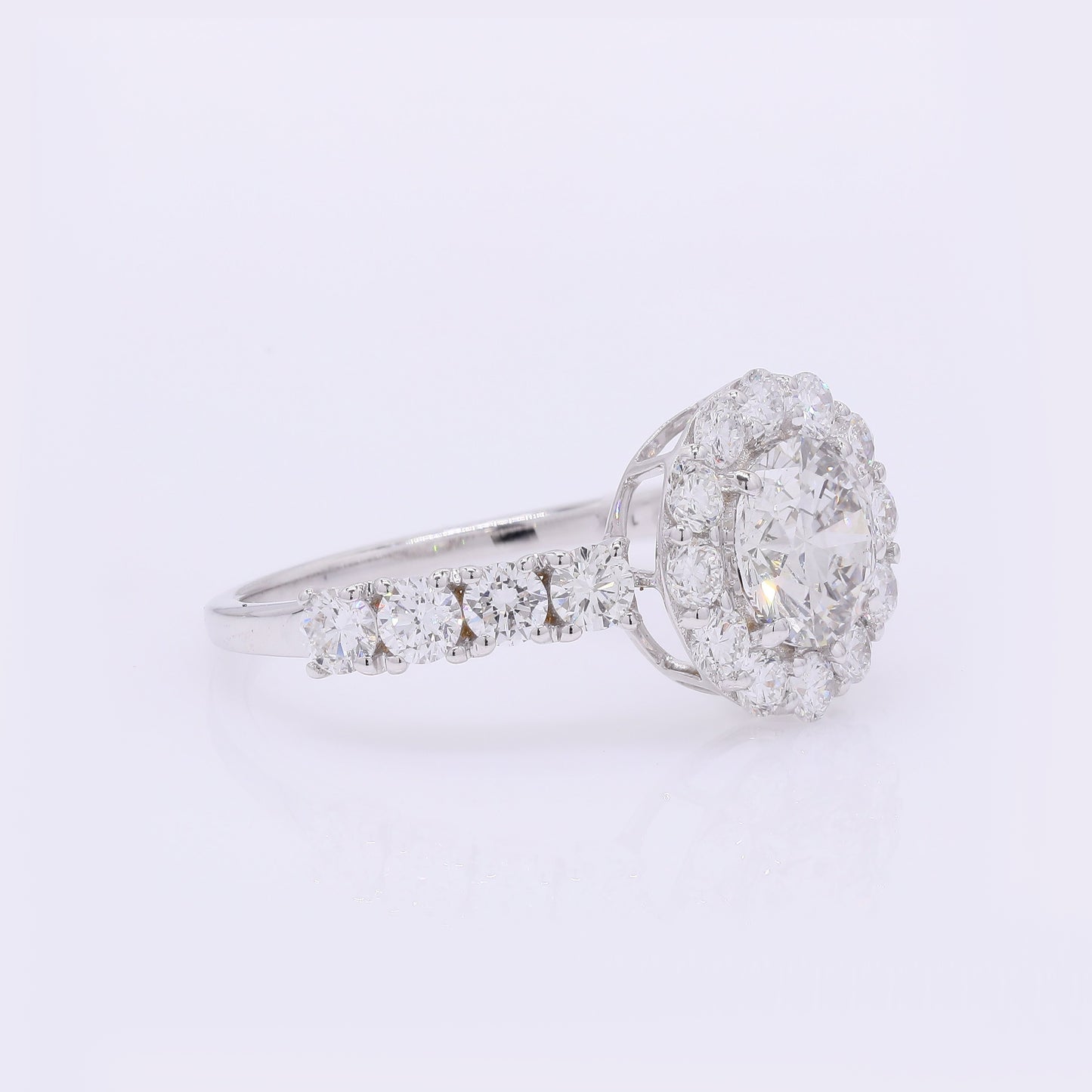 2.10 Carats Lab Grown Diamond 14K Gold Ring