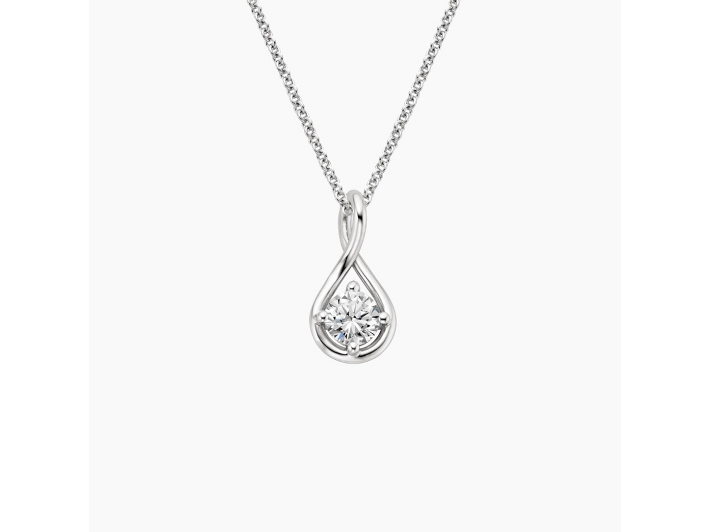 Ethereal Twist Round Brilliant Lab Diamond Pendant (1/2 ctw) in 18K White Gold
