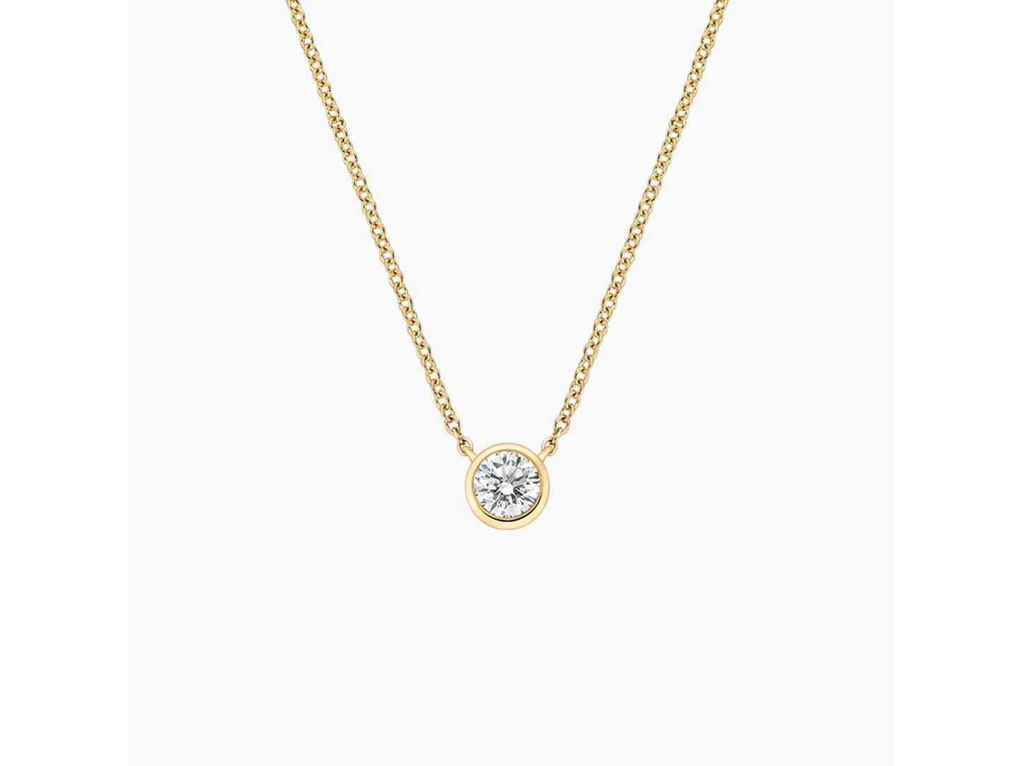 Sleek Solitaire Lab Diamond Bezel Pendant (1/4 ctw) in 14K Yellow Gold