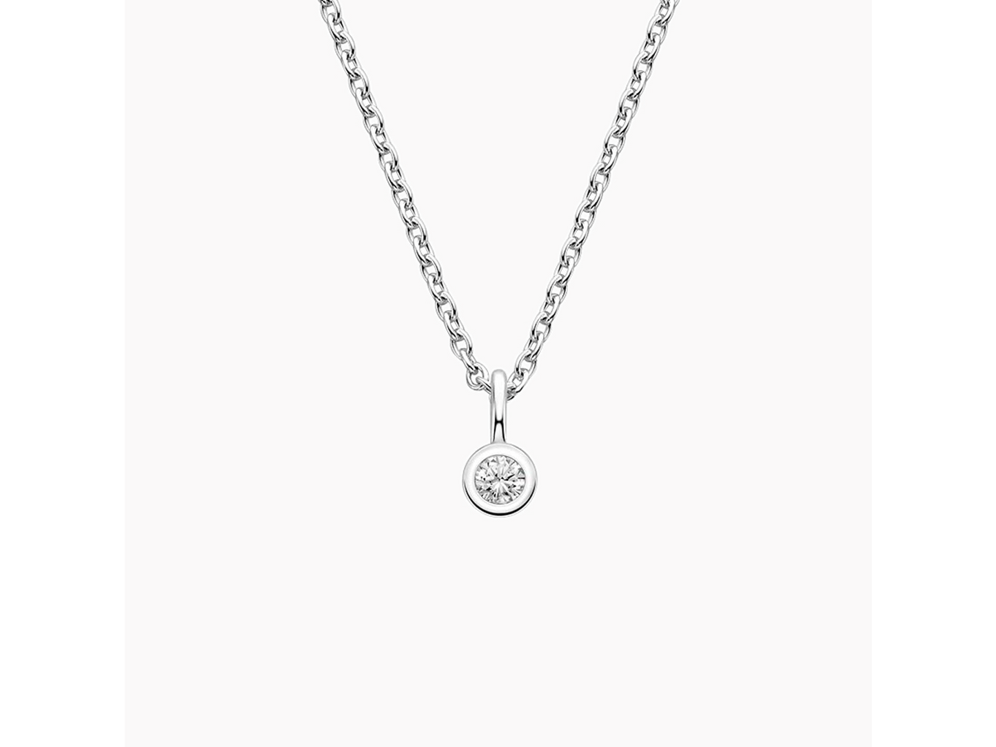 Graceful Round Diamond Bezel Pendant 1/10 ctw