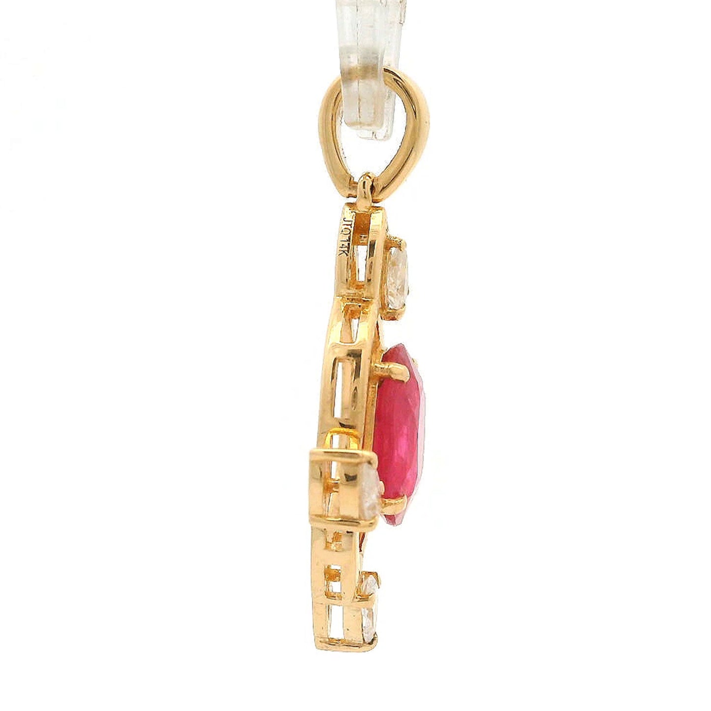 1.46 Ct Oval Ruby 14K Gold Pendant