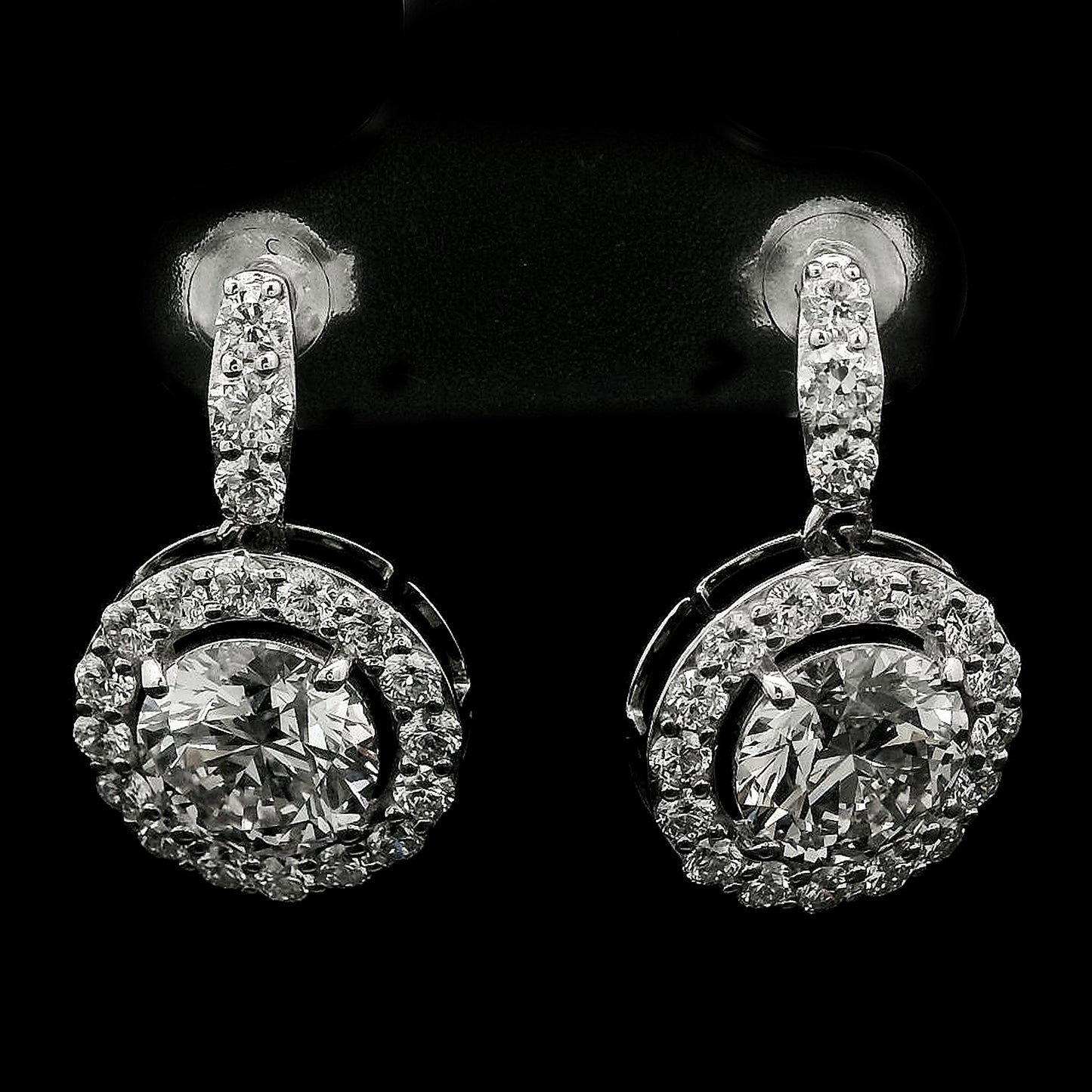 4.36 Carats Lab Grown Diamond 14K Gold Earrings