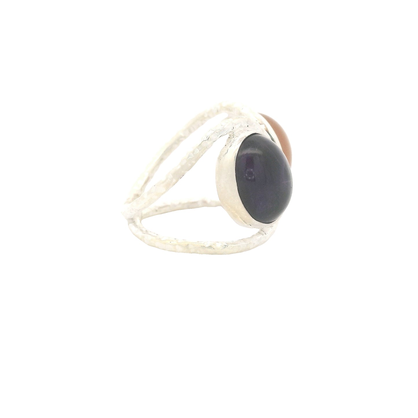 13.13 Ct Amethyst, Moonstone 925 Sterling Silver Ring