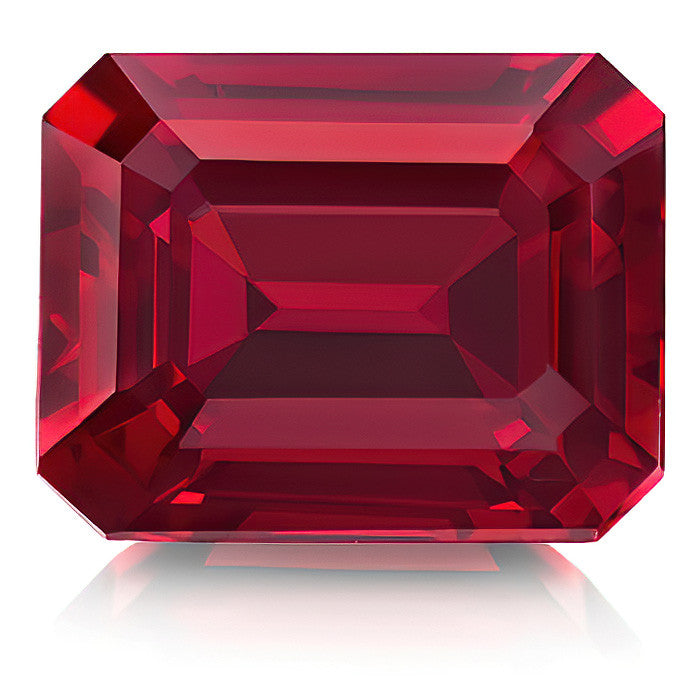4.44 Carats Lab Grown Ruby Rectangle Loose Gemstone