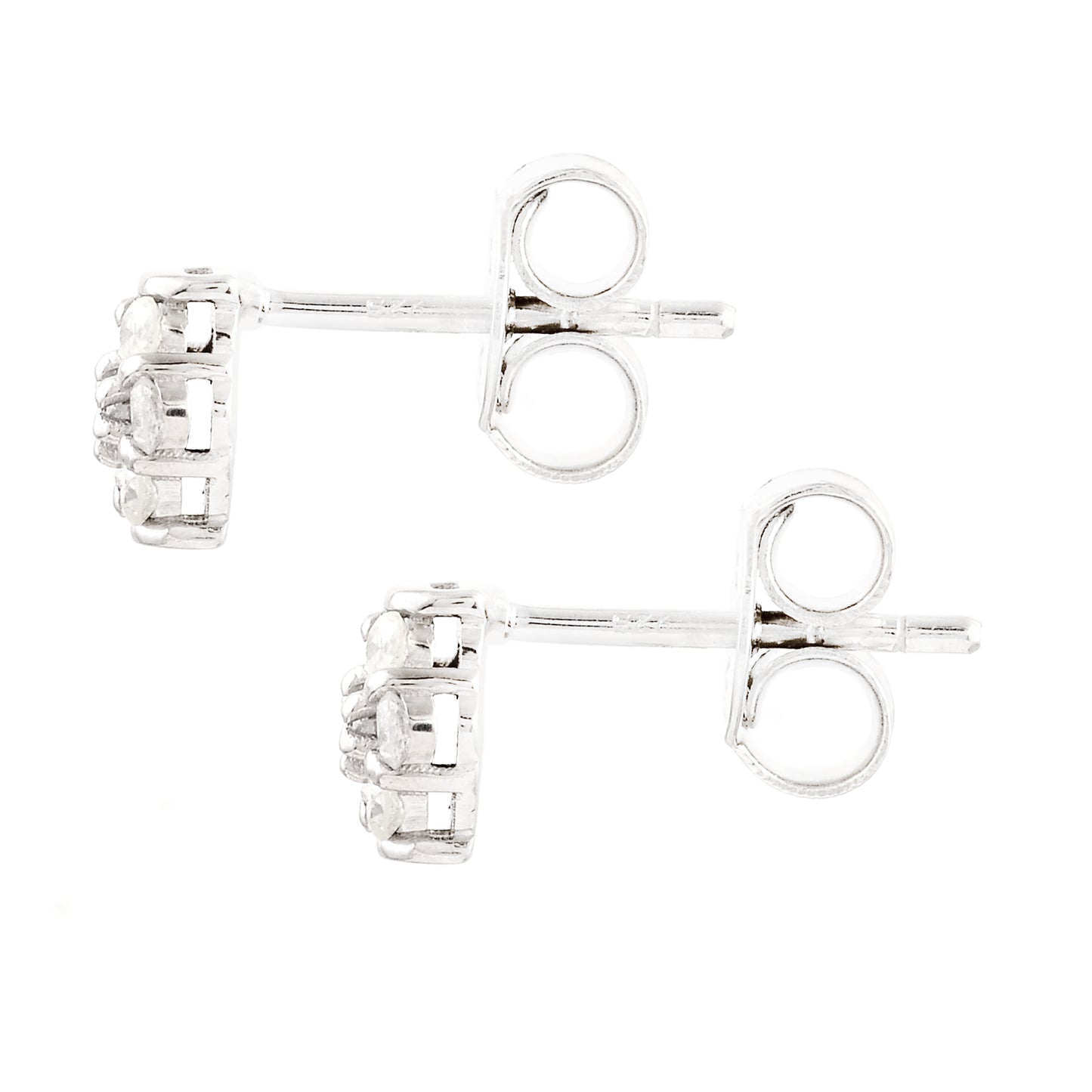 0.39 Ct Round Diamond 925 Silver Earrings