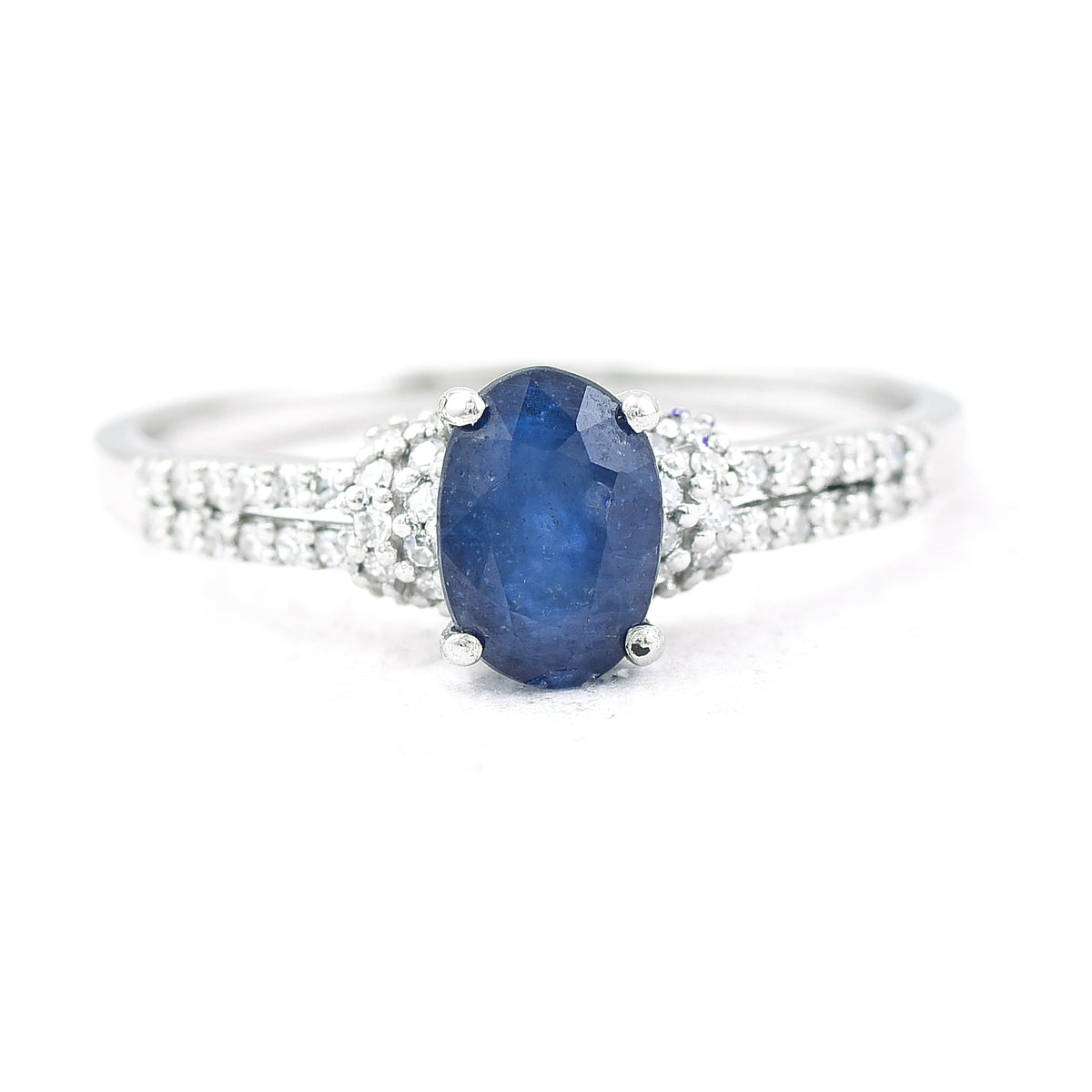 1.24 Ct Oval Mixed Cut Natural Sapphire 950 Platinum Ring