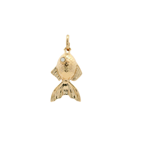 0.04 Ct Round Mother Of Parl 10K Gold Pendant
