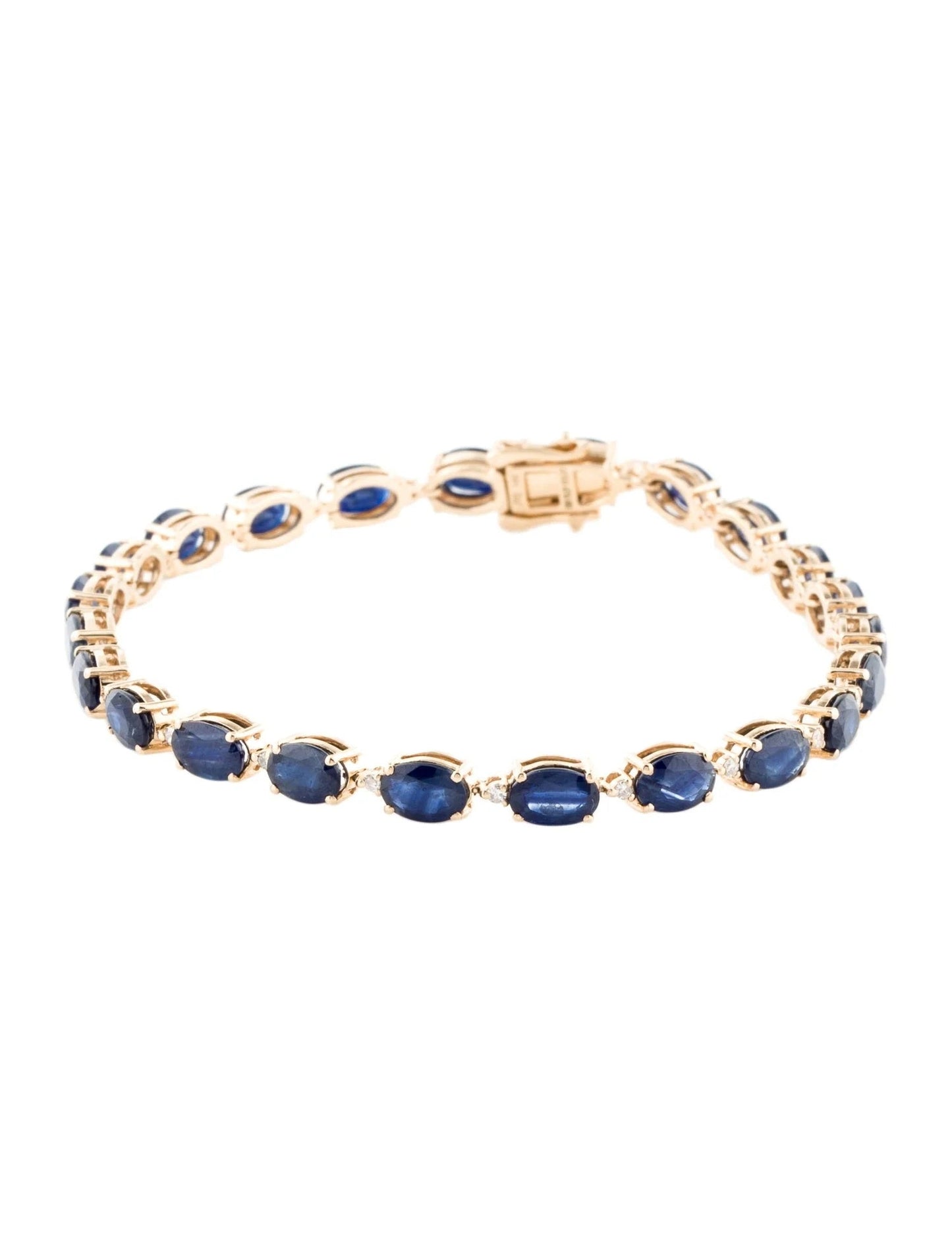 14K 13.21ctw Sapphire & Diamond Link Bracelet