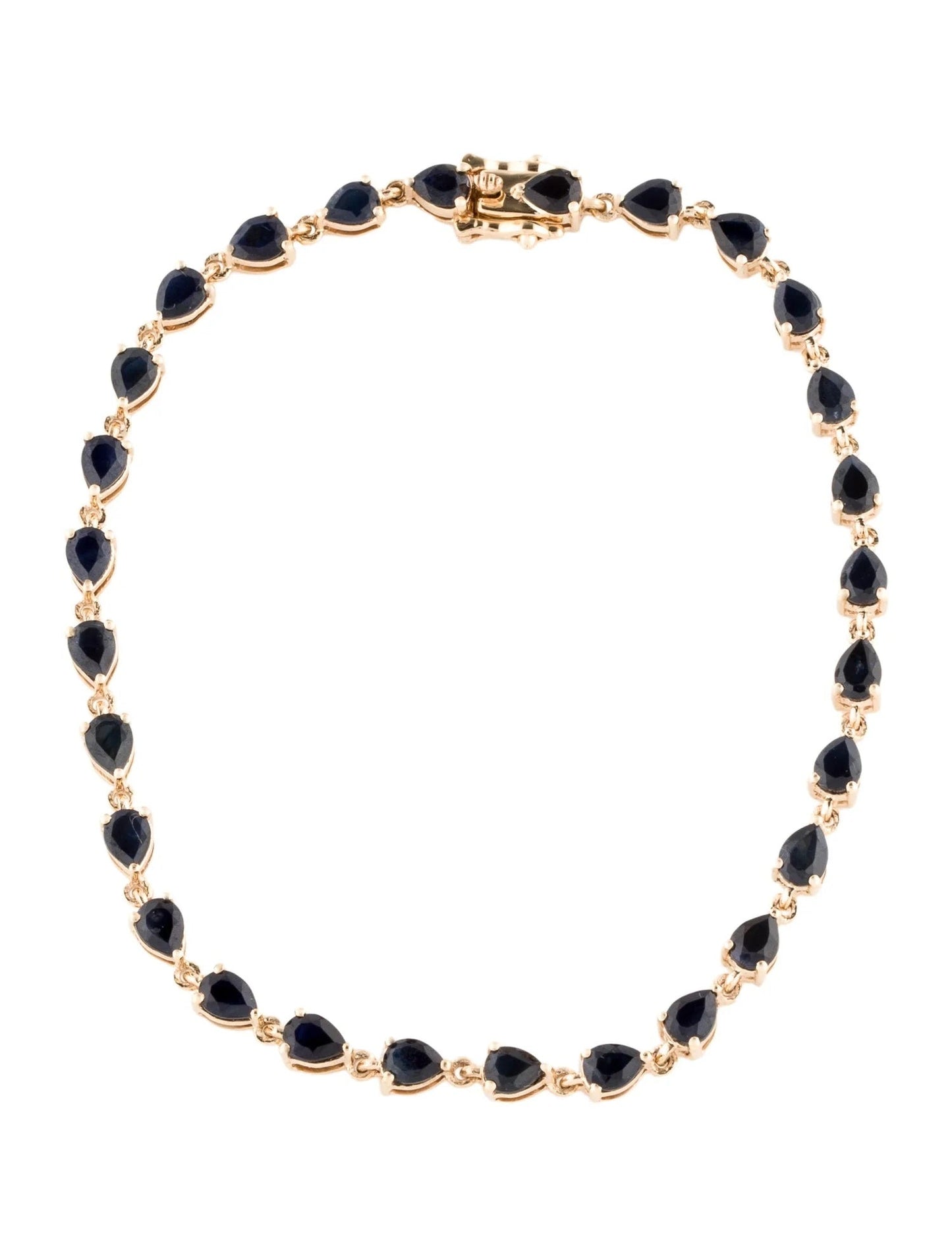 14K 6.44ctw Sapphire Link Bracelet