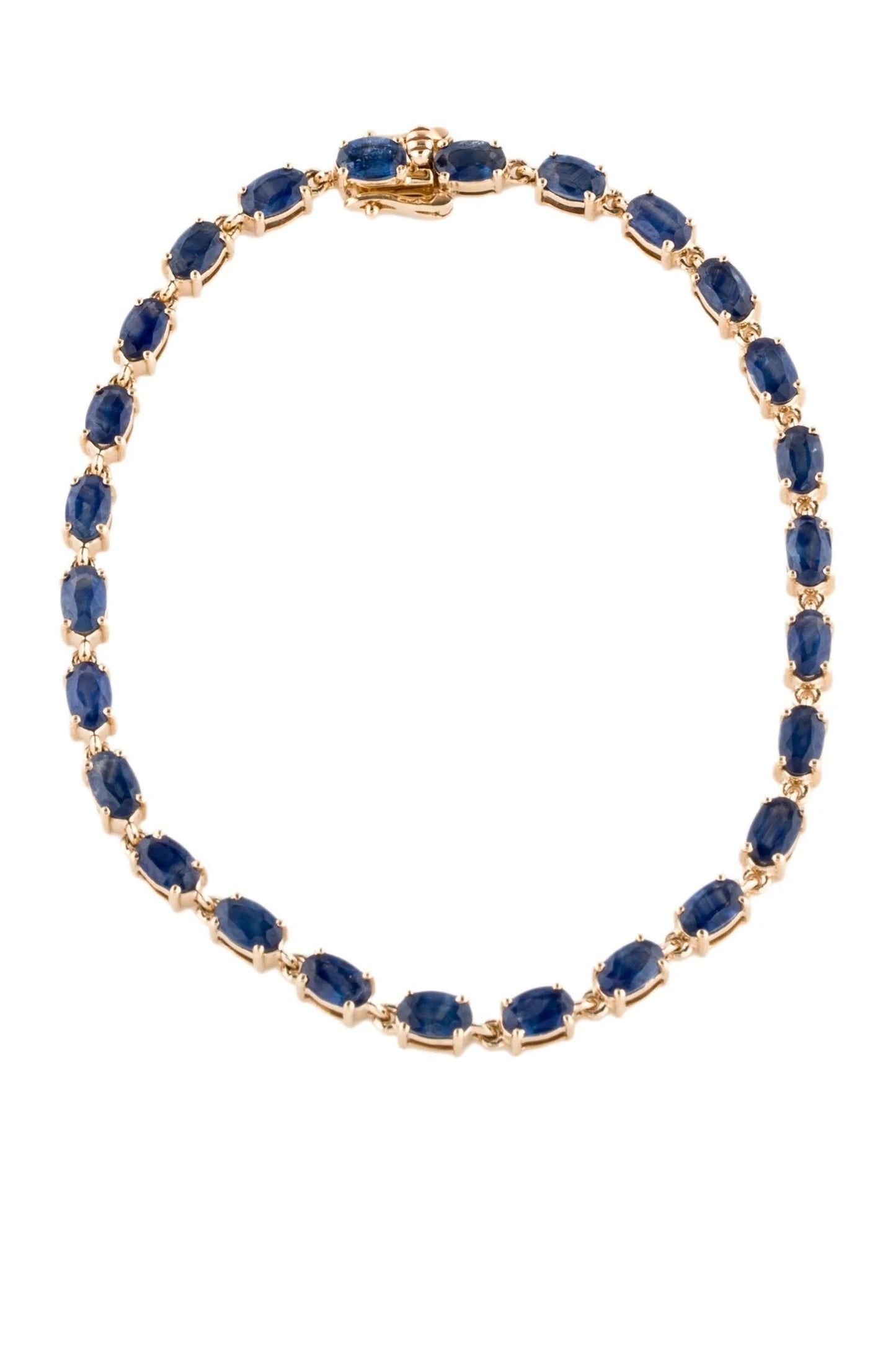 14K 7.97ctw Sapphire Link Bracelet