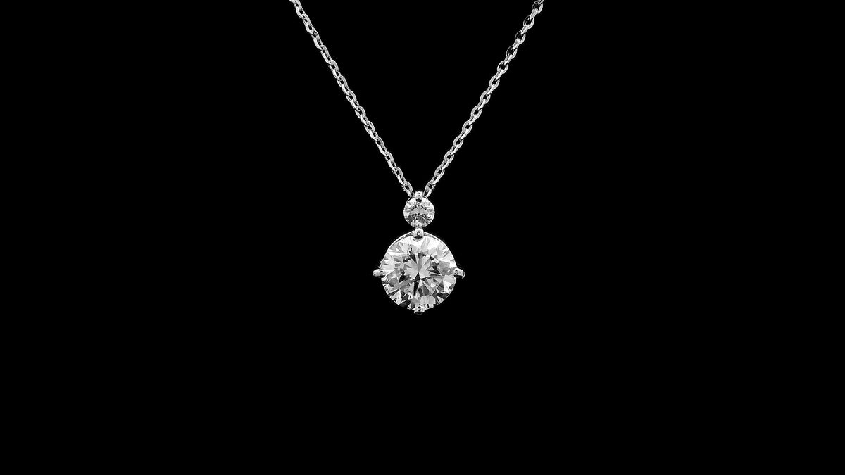 1.08 Ct Round Lab Grown Diamond 14K Gold Pendant