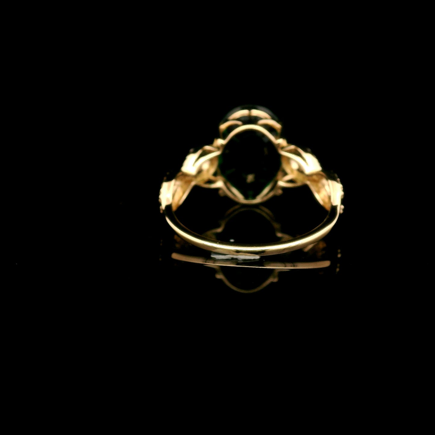 3.99 Ct Oval Mixed Cut Lab Grown Emerald 14K Gold Ring
