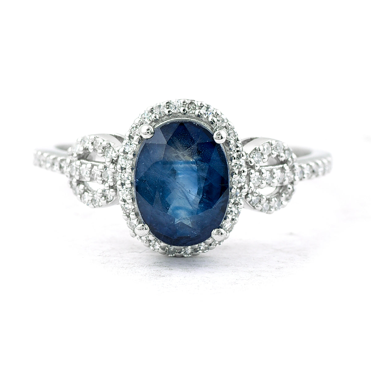 2.48 Ct Oval Mixed Cut Natural Sapphire 950 Platinum Ring