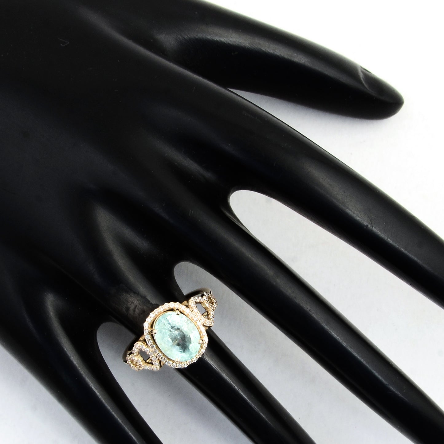 2.42 Ct Oval Mixed Cut Natural Beryl Emerald 14K Gold Ring