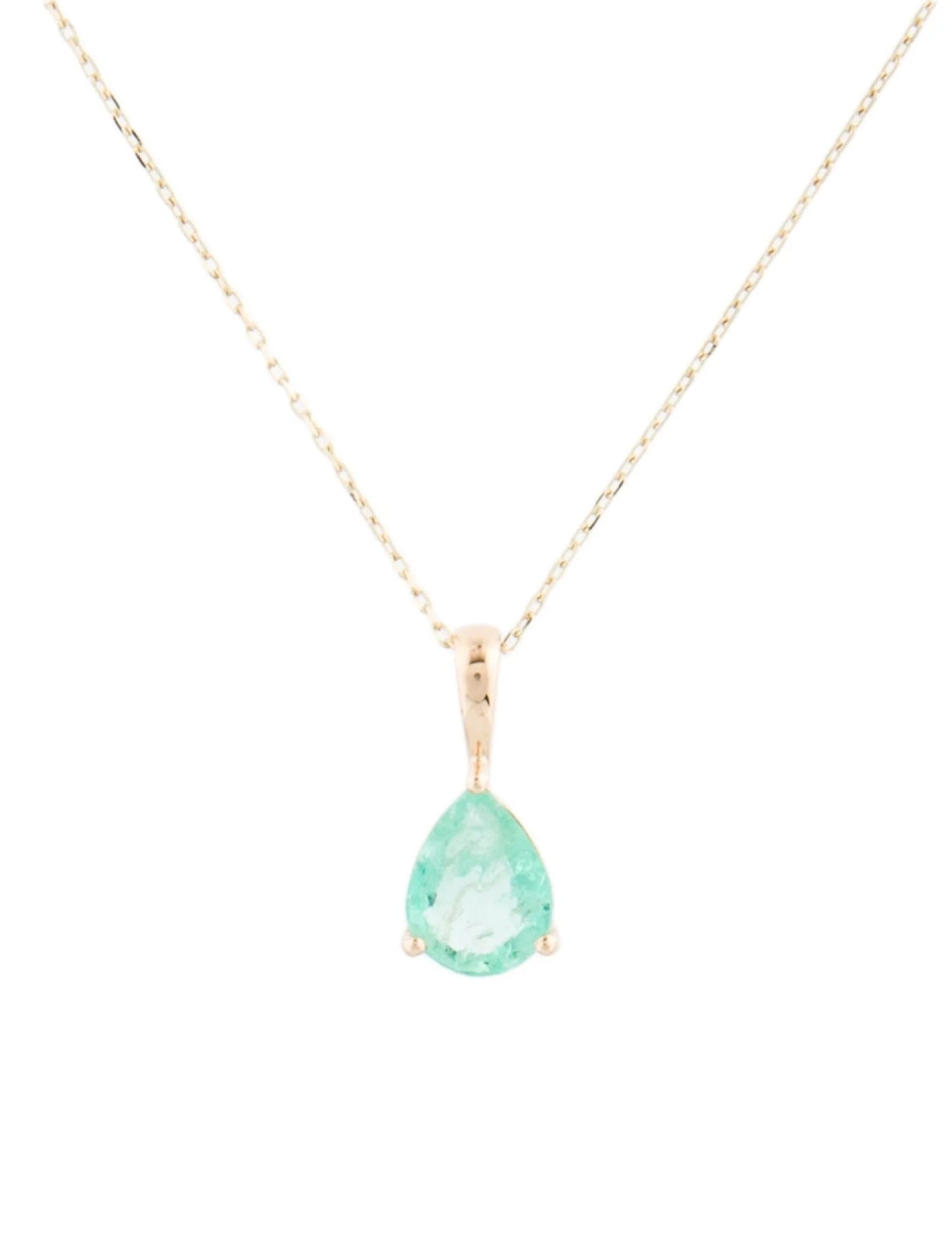 14K Emerald Pendant Necklace