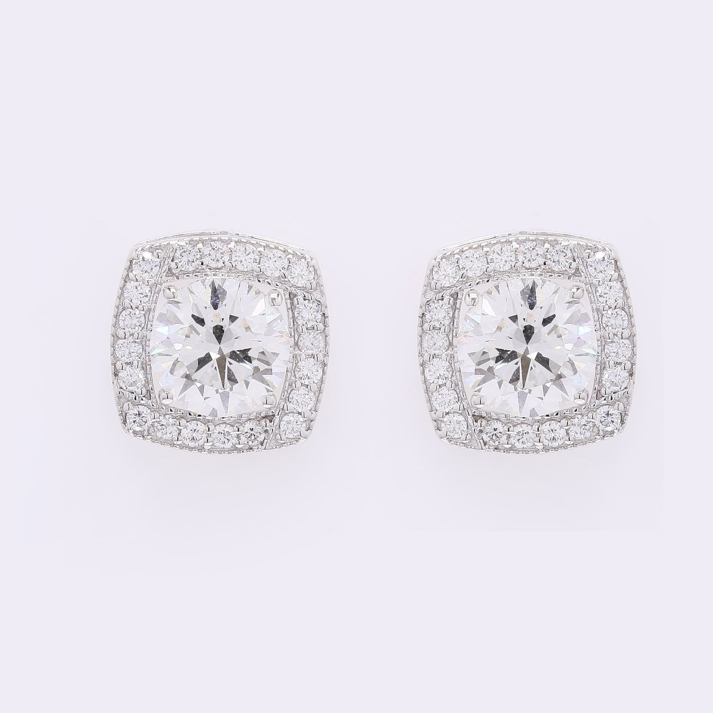 3.58 Carats Lab Grown Diamond 14K Gold Earrings