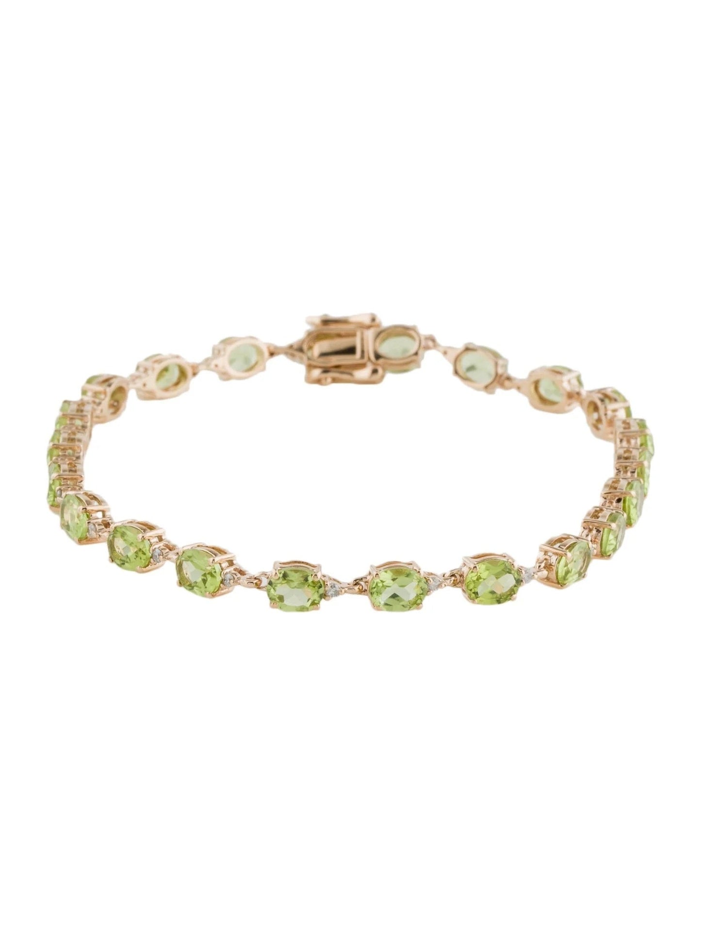 14K Peridot & Diamond Link Bracelet